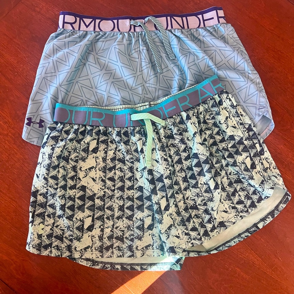 Two pair Youth XL Under Armour shorts